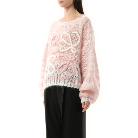 Anagram Sweater in White/Pink