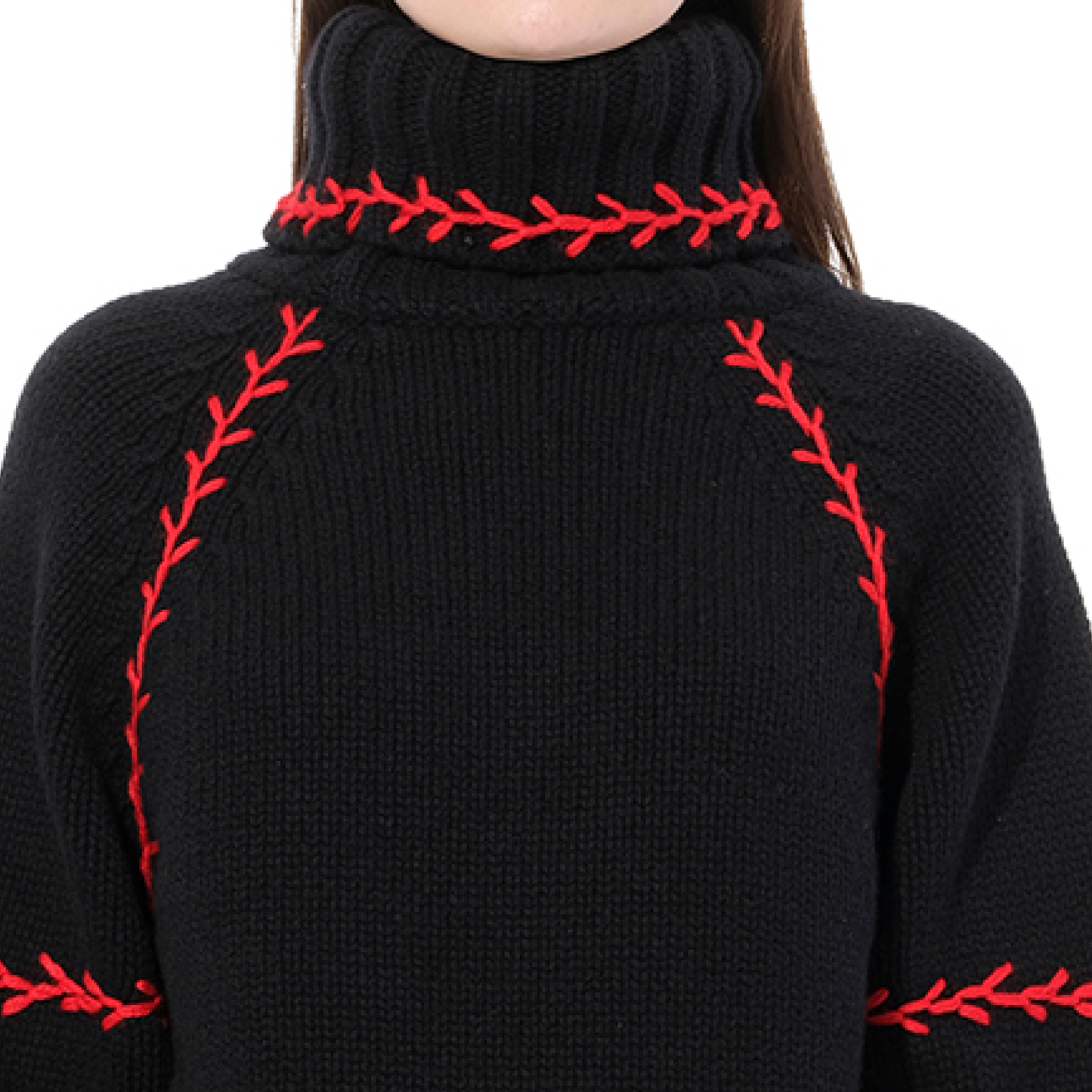 Pullover in Black/Red