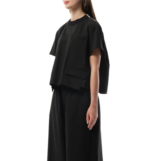 Suiting Short-sleeve Pullover in Black