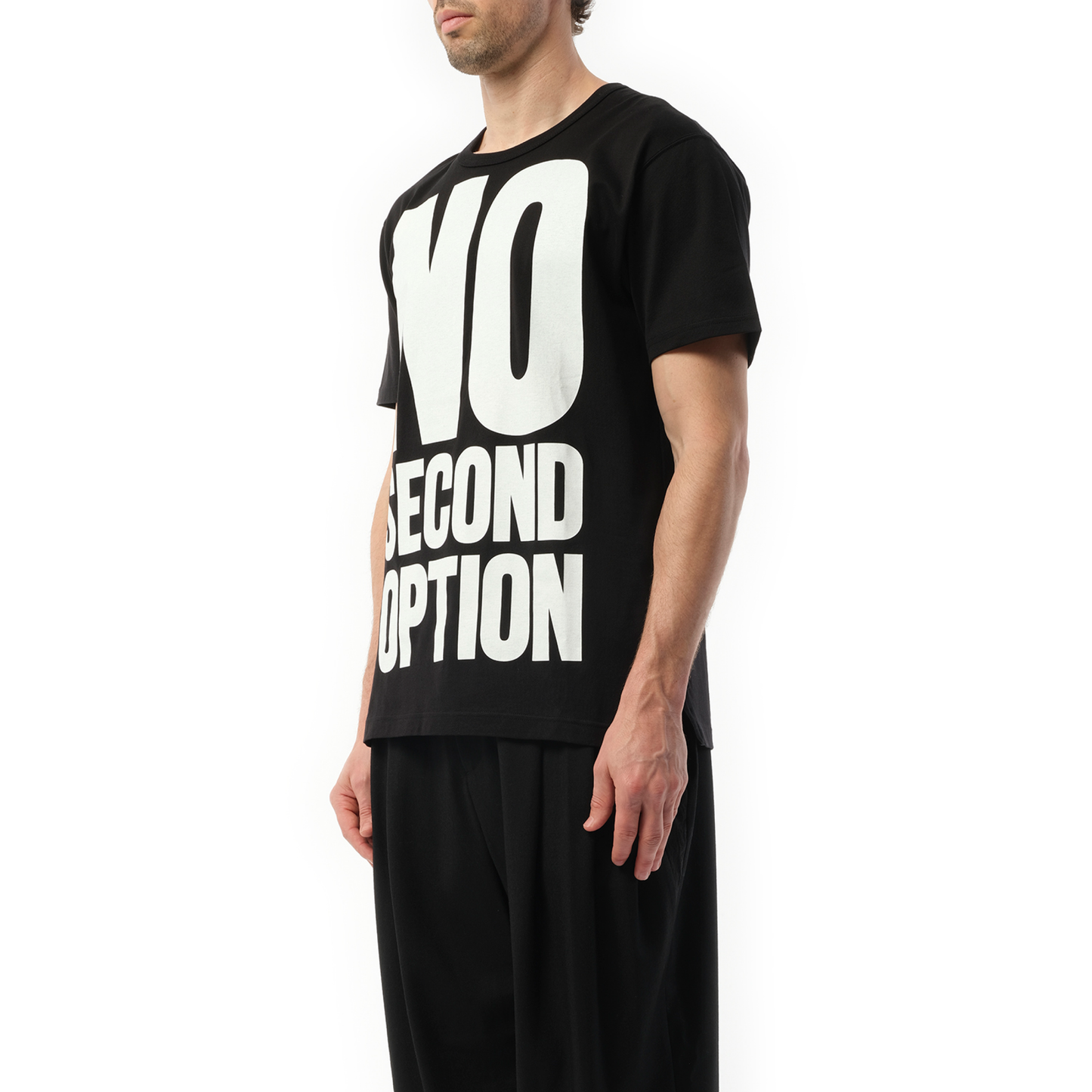 No Second Option Print T-Shirt in Black