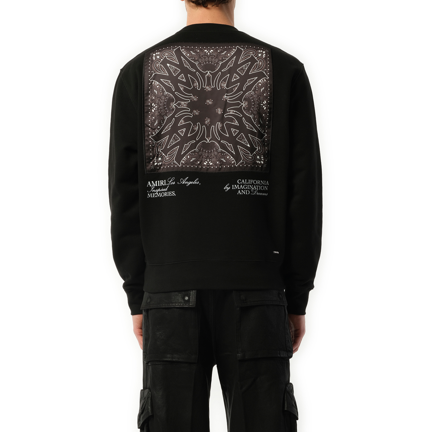 MA Bandana Silk Applique Sweatshirt in Black