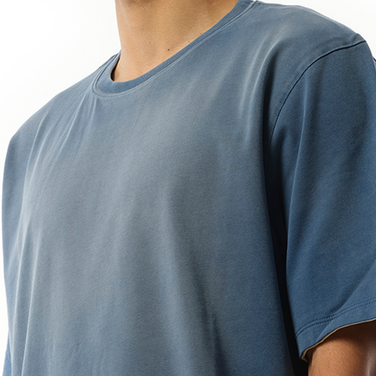 Two Tone Loose T-Shirt in Washed Indigo