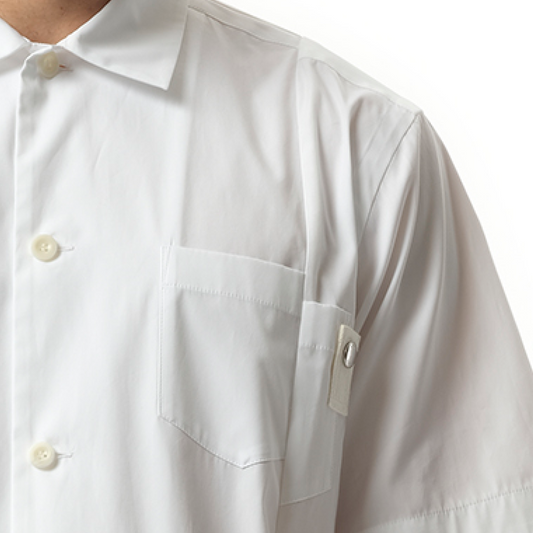 Cotton Poplin Short-sleeve Shirt in Off White