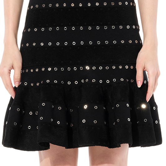 Eyelet Mini Dress in Black