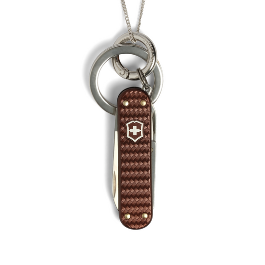 Mini Swiss Knife Necklace in Russet Brown