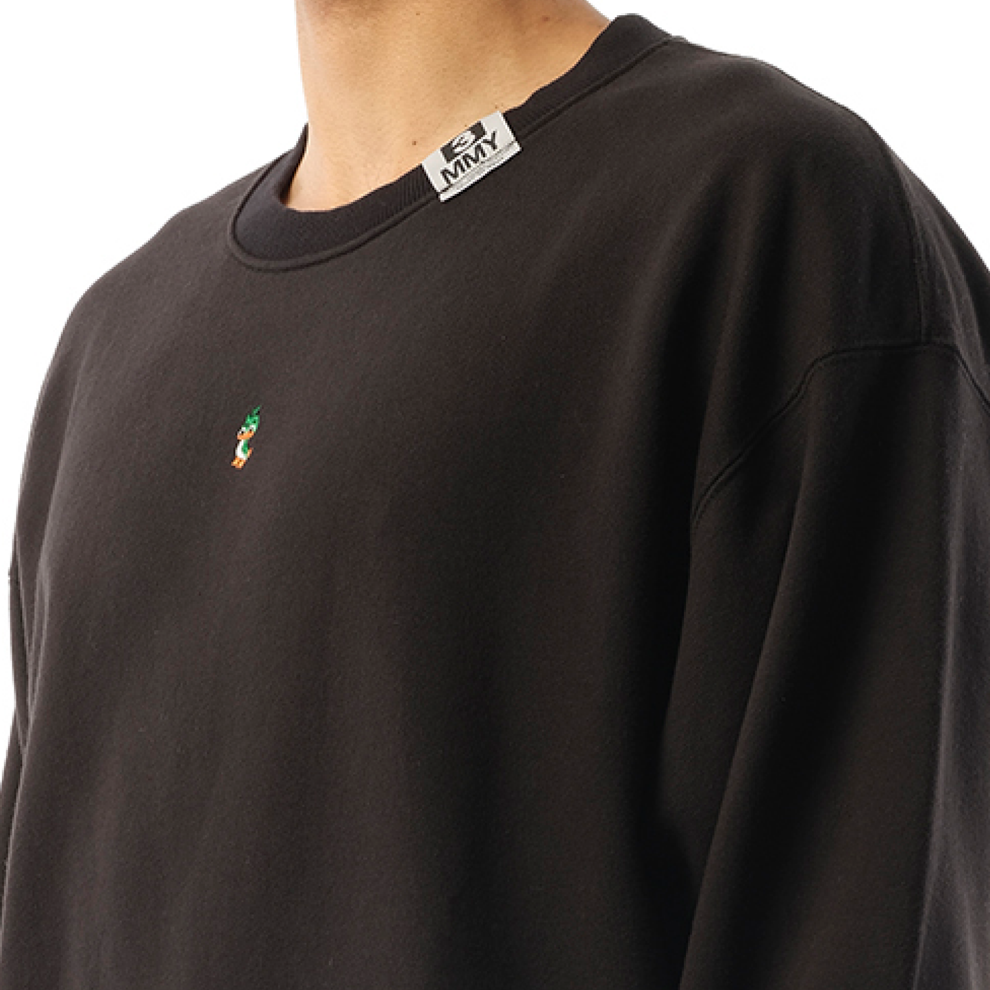 Duck Embroidery Pullover in Black