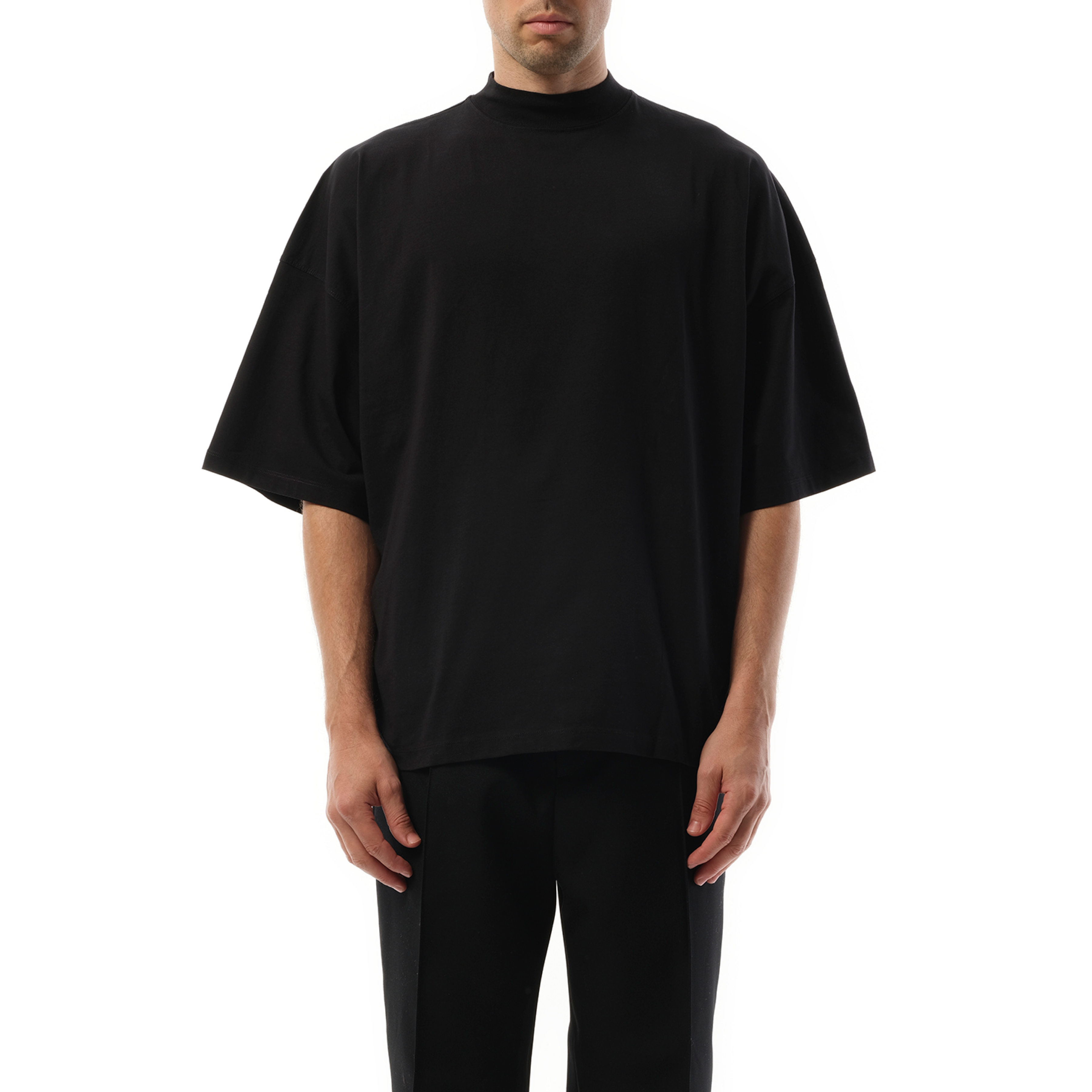 Mock Neck T-Shirt in Black