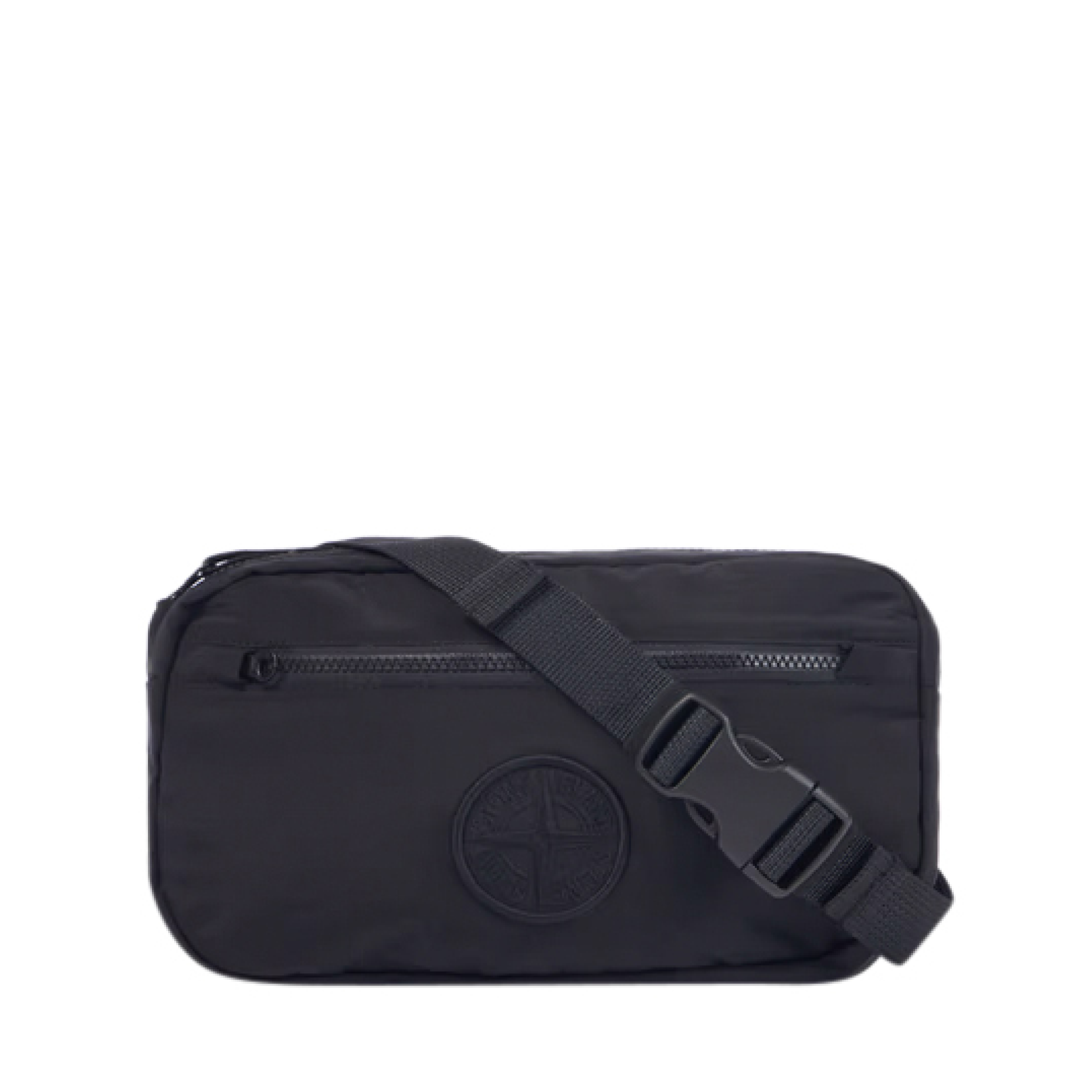 Nylon Metal Belt Bag in Black