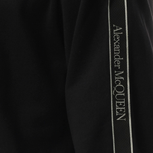 Tape Zip Up Hoodie in Black/Black