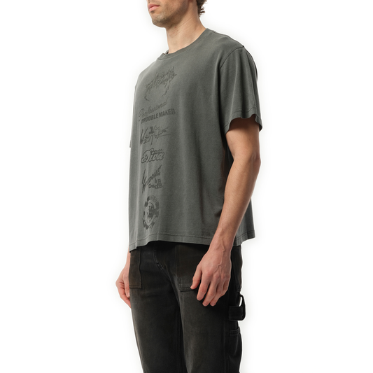 Multi-Logo T-Shirt in Charcoal