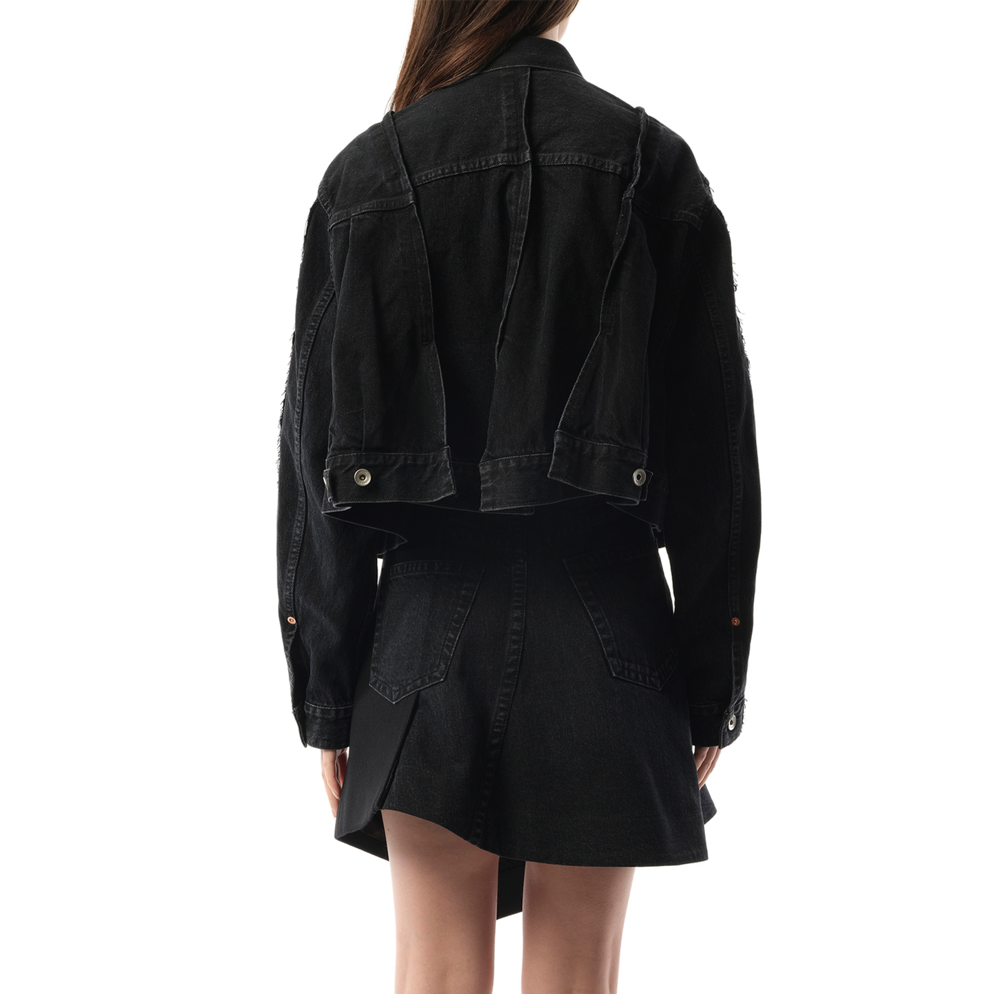 Reconstructed Denim Jacket in Black