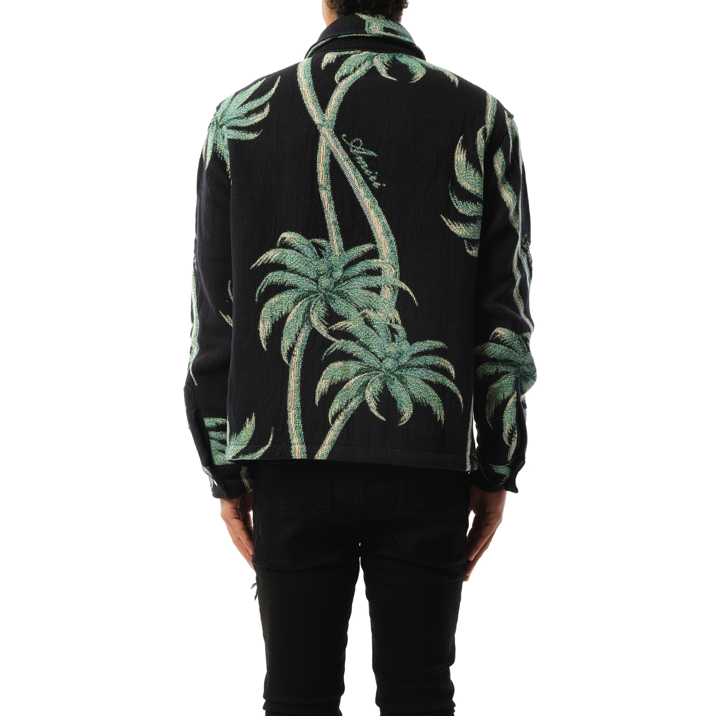 Palm Tapestry Overshirt in Black