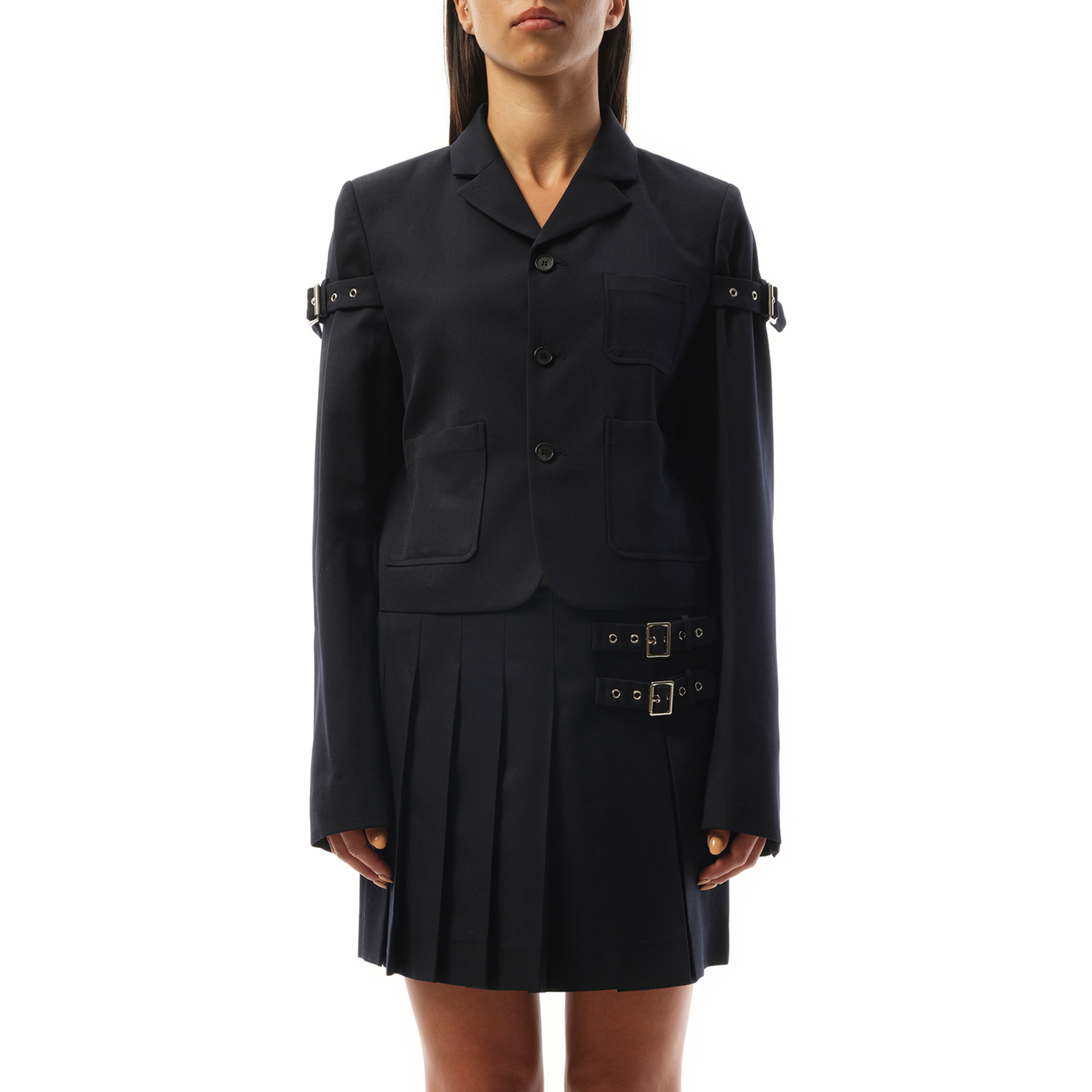 Jacket With Sleeve Strap Detail in Navy