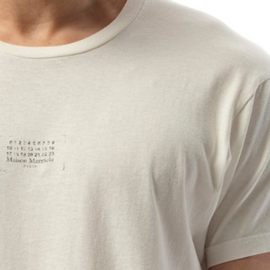 Small Number Logo T-Shirt in Off White