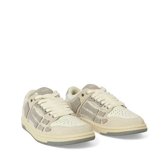 Crystal Suede Skeleton Top Low Sneaker in Birch