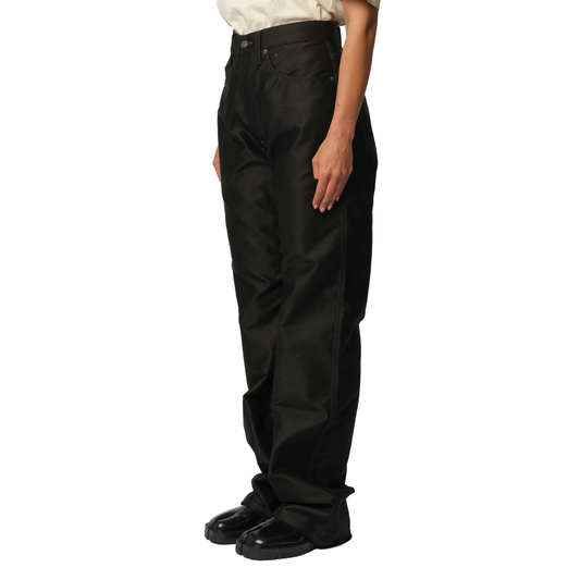 Cotton Satin 5 Pocket Pants in Black