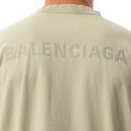 Back Embroidered Medium Fit T-Shirt in Cement Grey