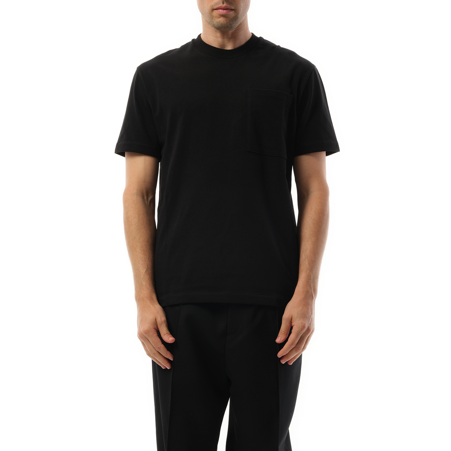 Logo Flag Pocket T-Shirt in Black