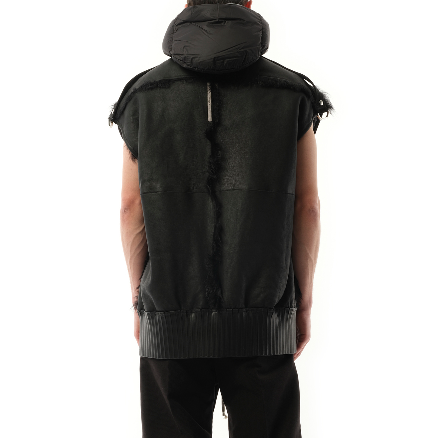 Lido Sleeveless Puffer Hoodie in Black