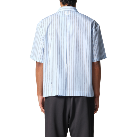 La Chemise Manches Courte in Blue Stripe