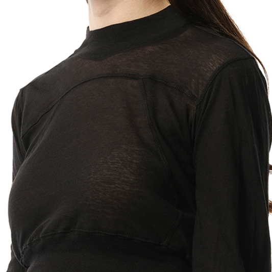 Cropped LS Geo T-Shirt in Black