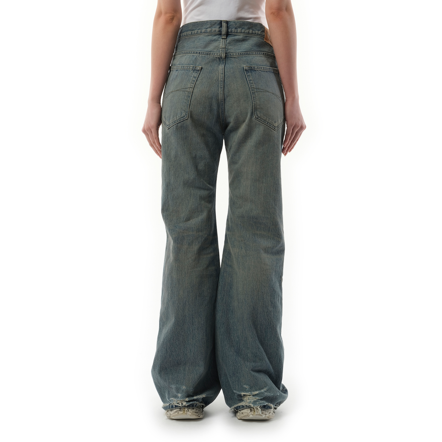 Flared Selvedge Denim Jeans in Blue