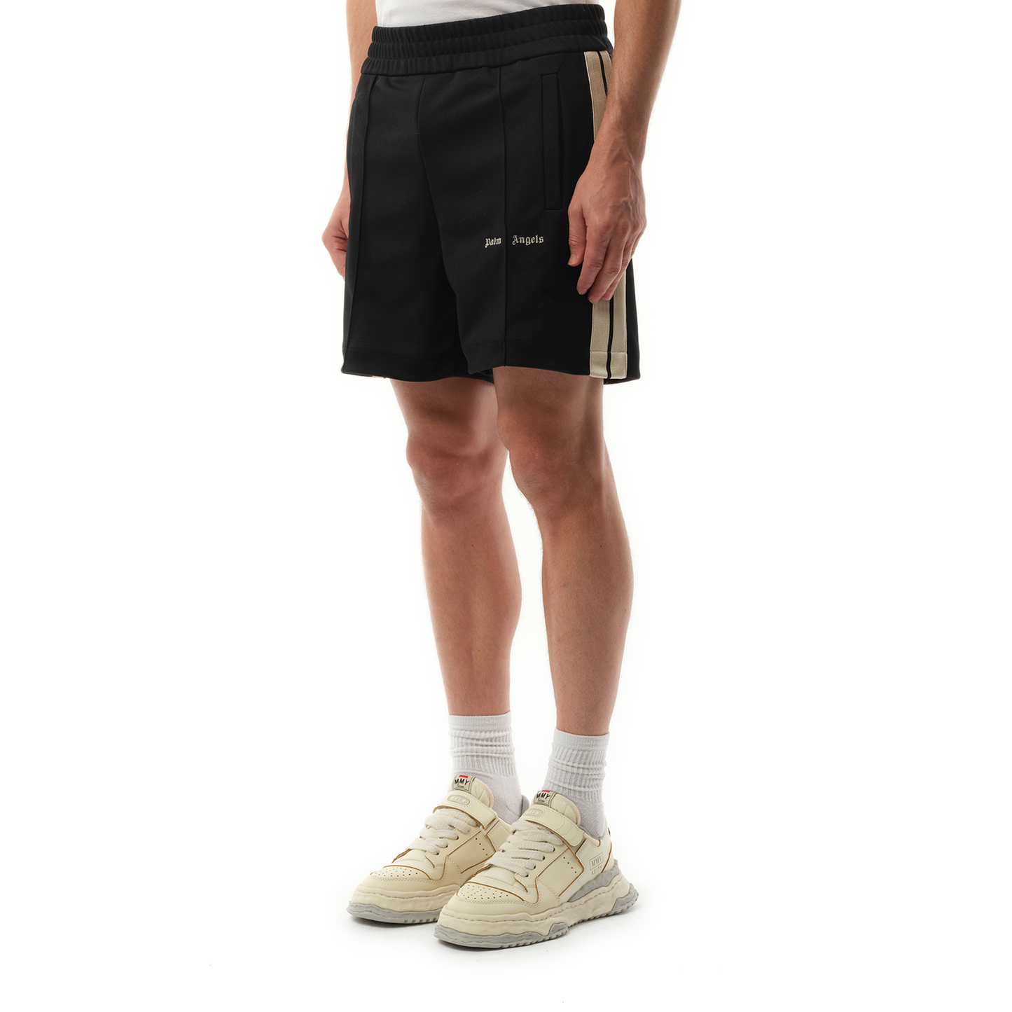 Logo Track Shorts in Black/Off White