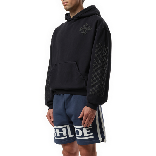 Rhude Cross Logo Hoodie in Vintage Black