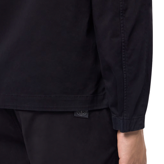 Organic Stretch Cotton Shirt in Black