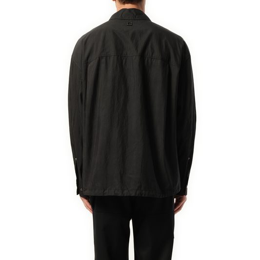 Nylon Zip Shirt in Black