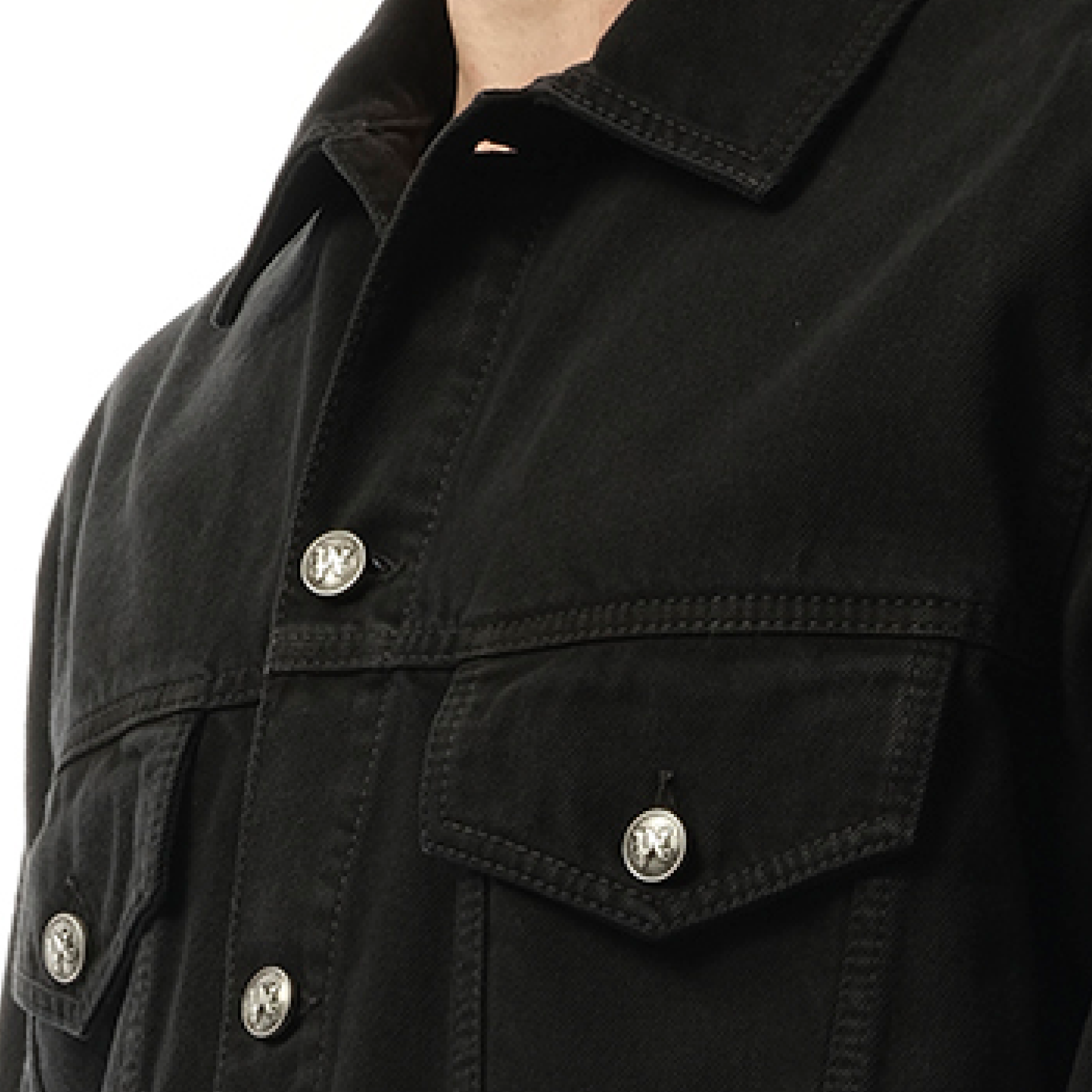 Monogram Series Denim Jacket in Black/Black