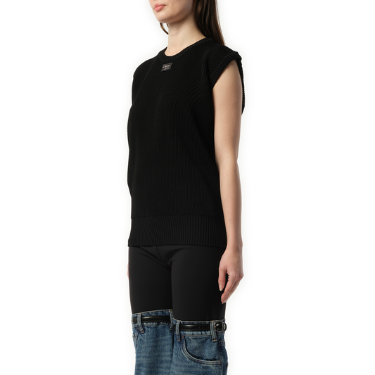 Knitted Sleeveless Top in Black