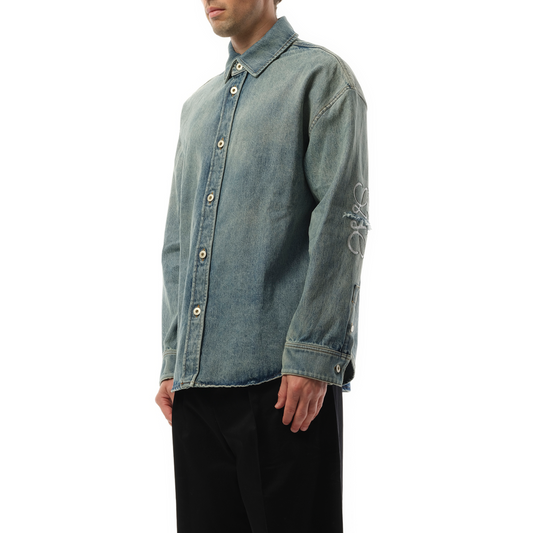 Anagram Overshirt in Washed Denim