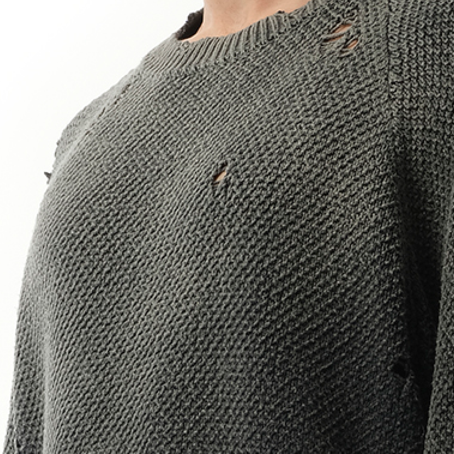 Sun Faded Knit Pullover in Black