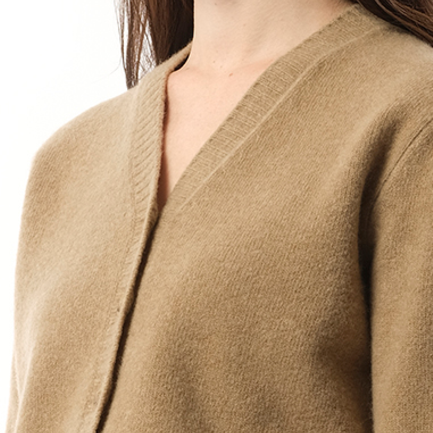 Lambswool Knit Cardigan in Beige