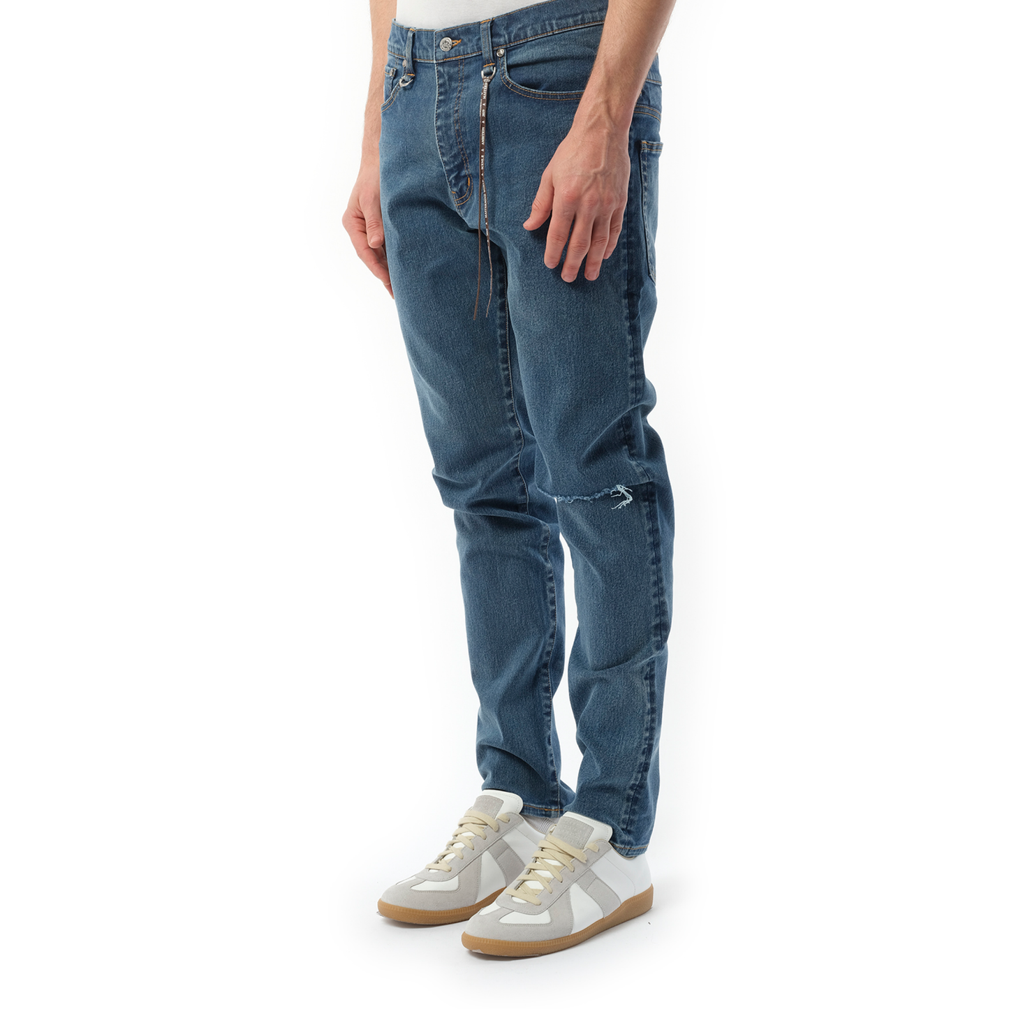 Faded Skull Slim Jeans in Indigo