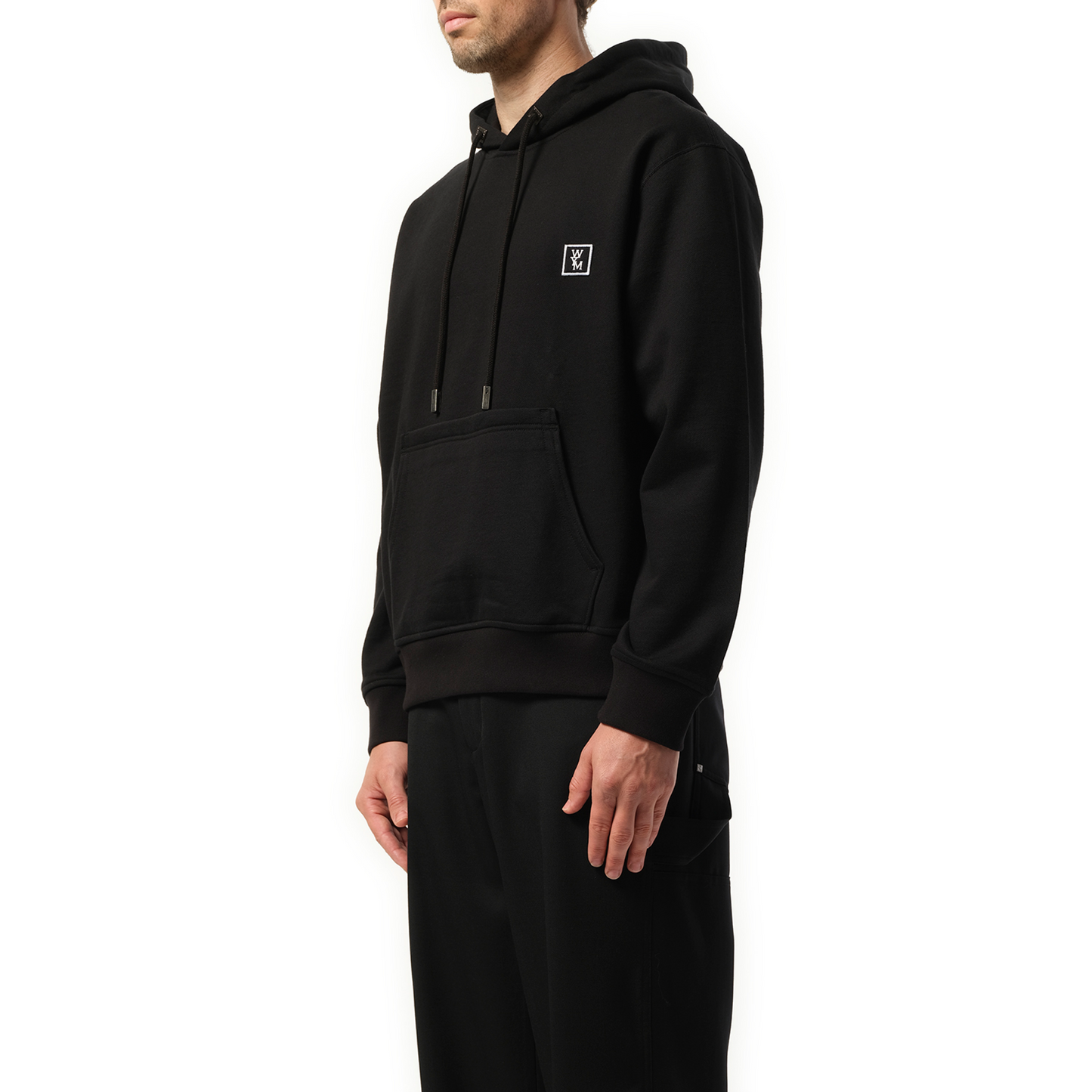 Logo Patch Hoodie in Black