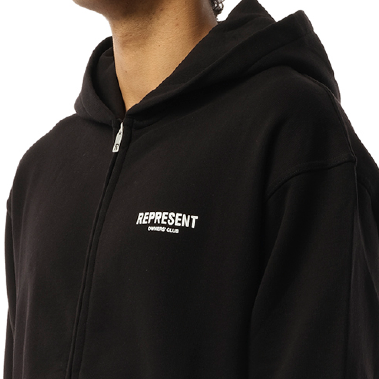 Represent Owners Club Zip Hoodie in Black