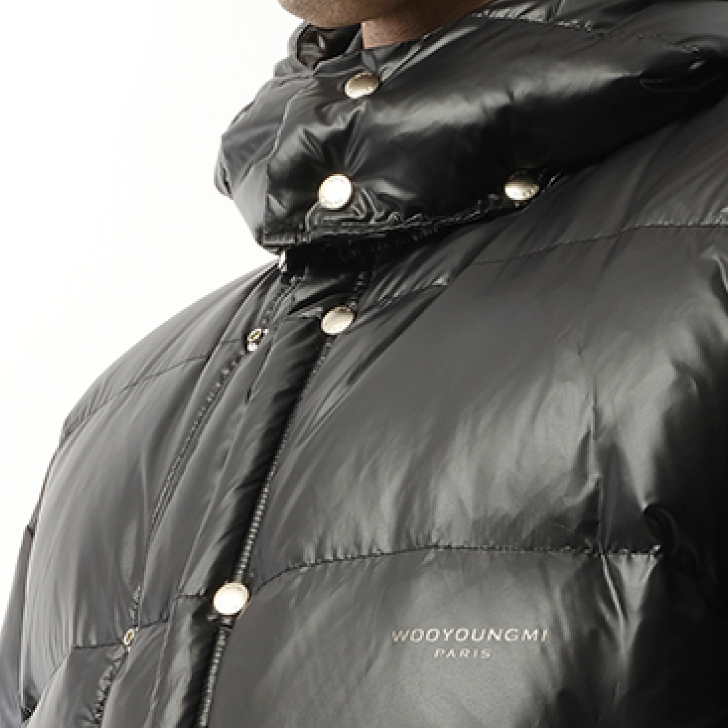 Hooded Down Jacket in Black