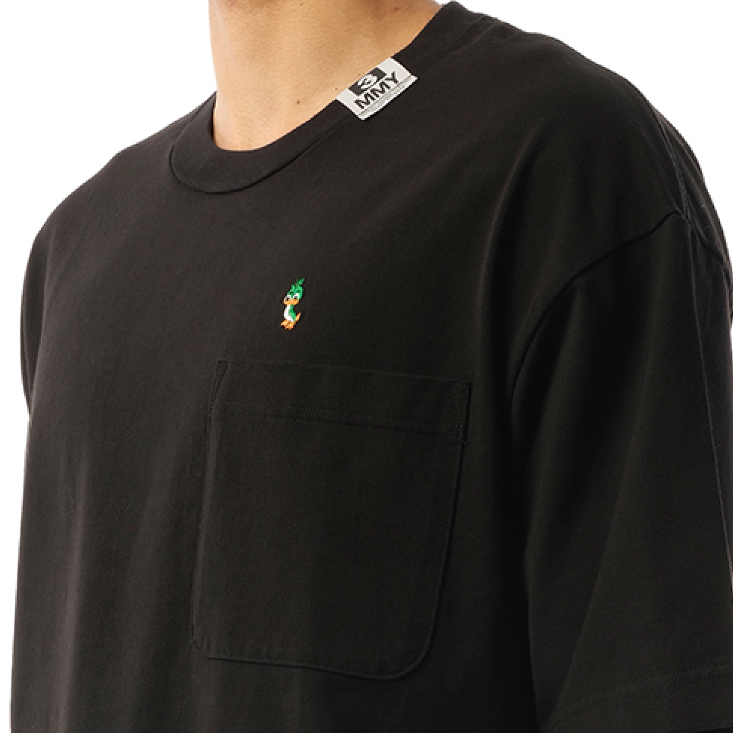 Duck Embroidery T-Shirt in Black