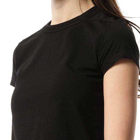 Cotton Jersey Cropped Level T-Shirt in Black