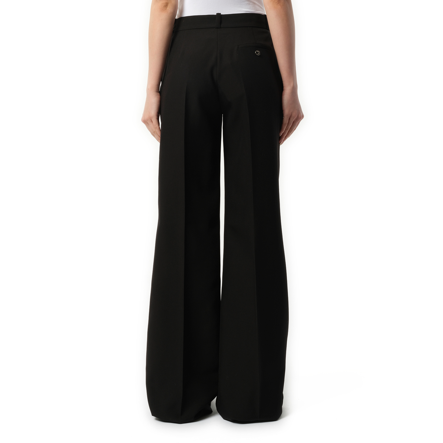 Wide Leg Tailored Trouser in Black