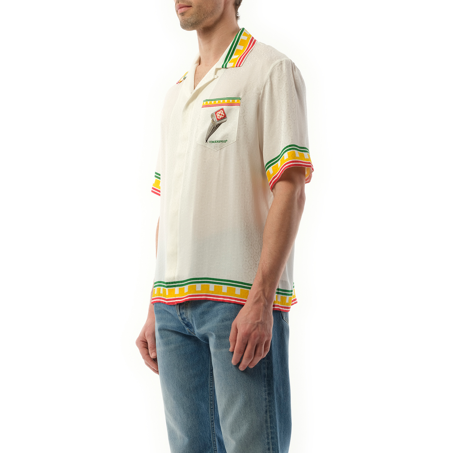 Leaning Column Cuban Collar Shirt in Multicolour