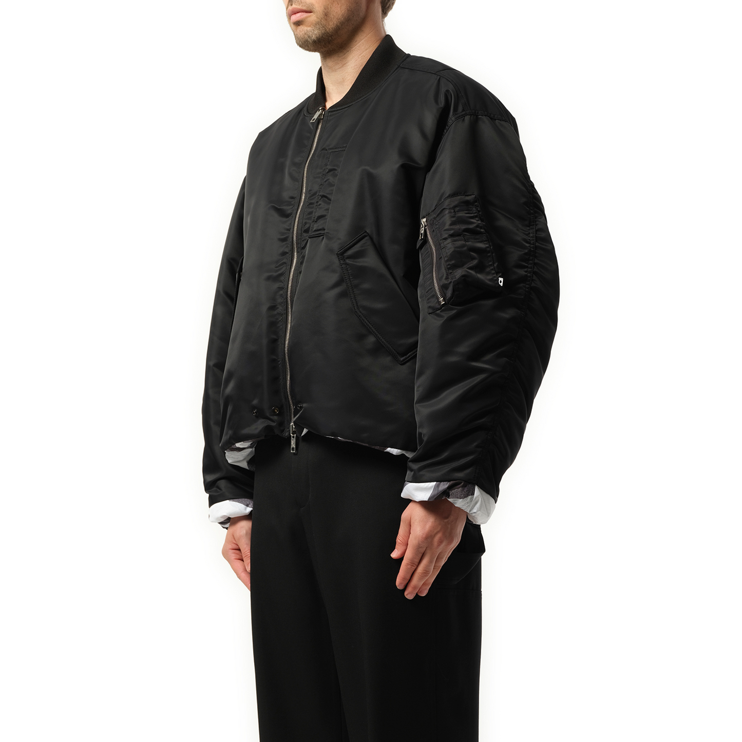 Reversible Bomber Jacket in Black