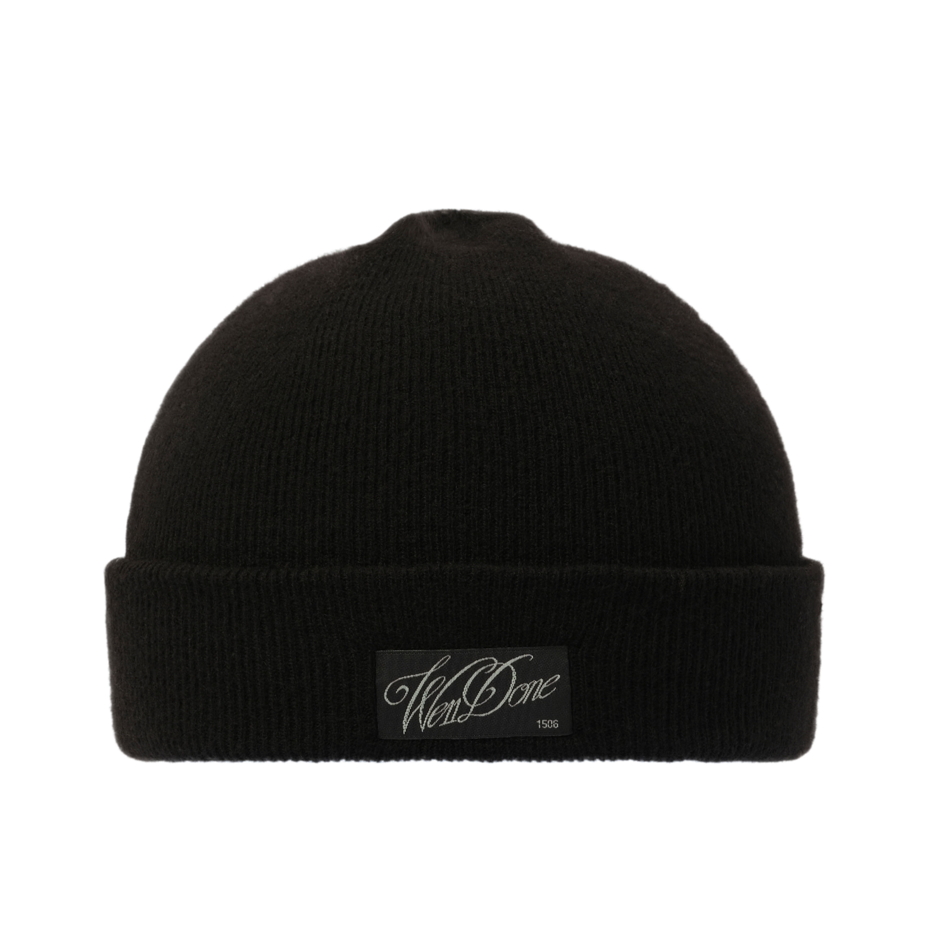 Patched Knit Beanie in Black