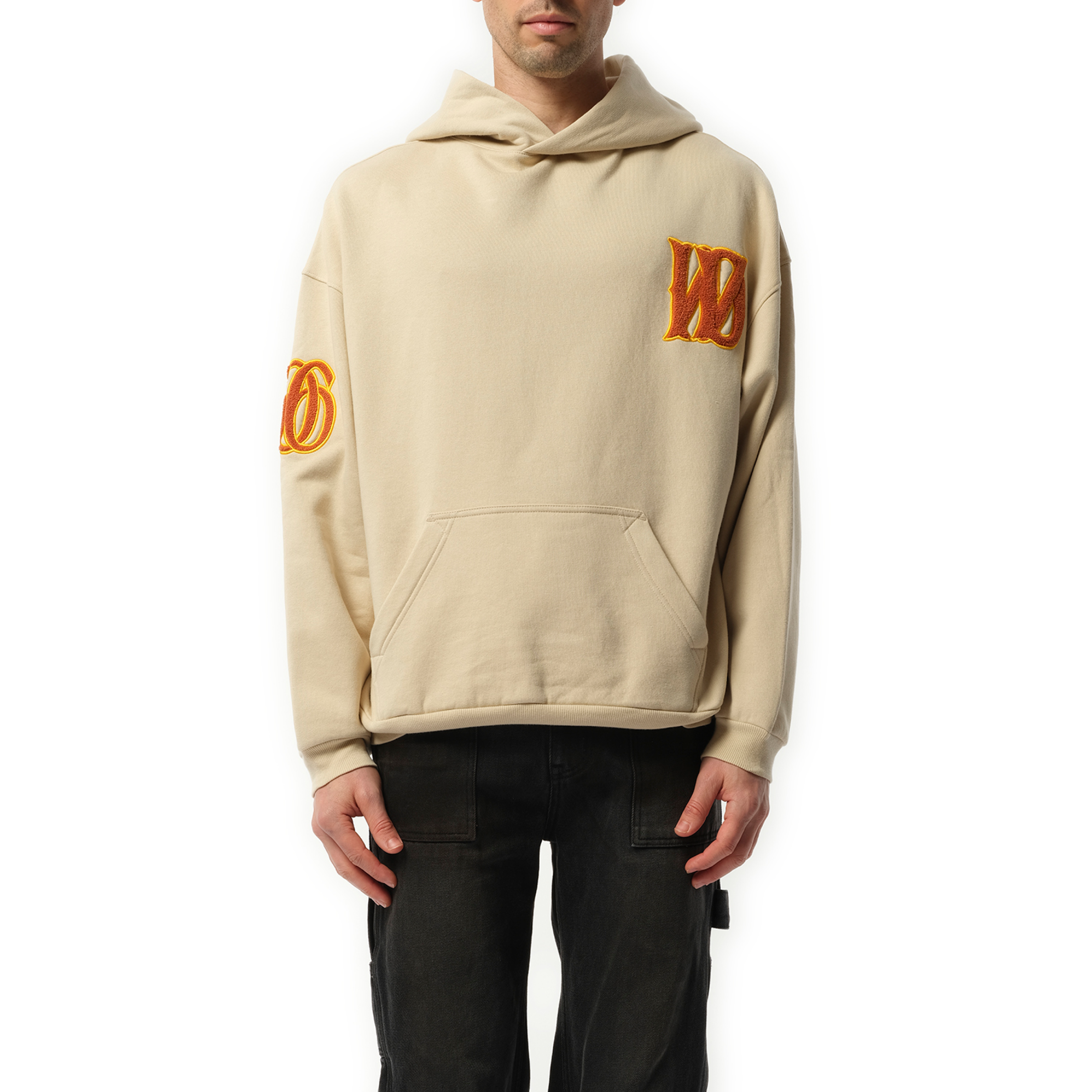 Boucle Letter Logo Hoodie in Beige