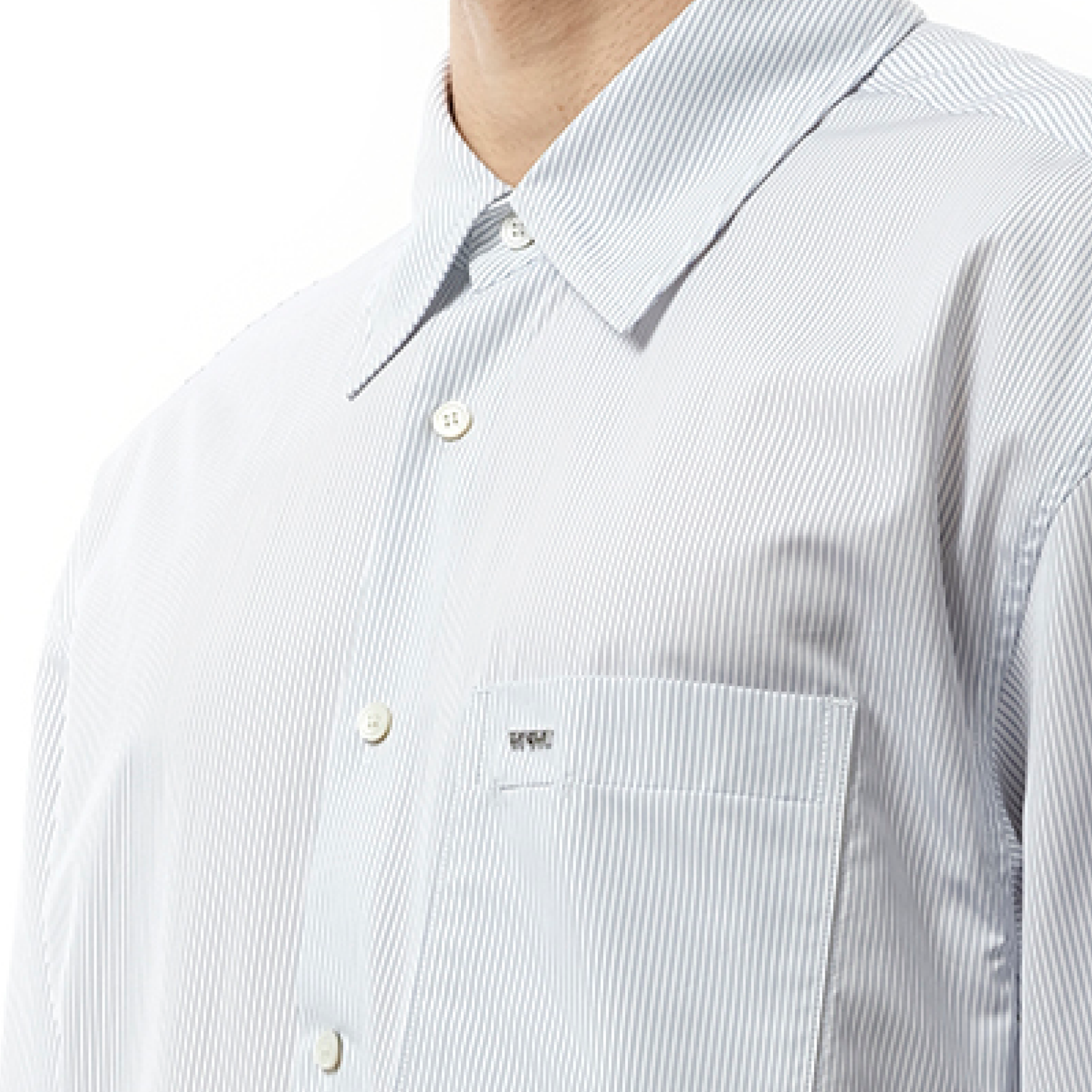 Stripe Poplin Shirt in Blue