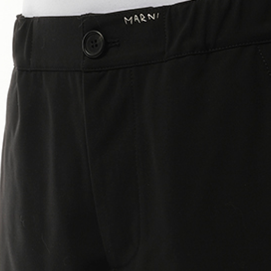 Straight Fit Light Wool Trouser in Black