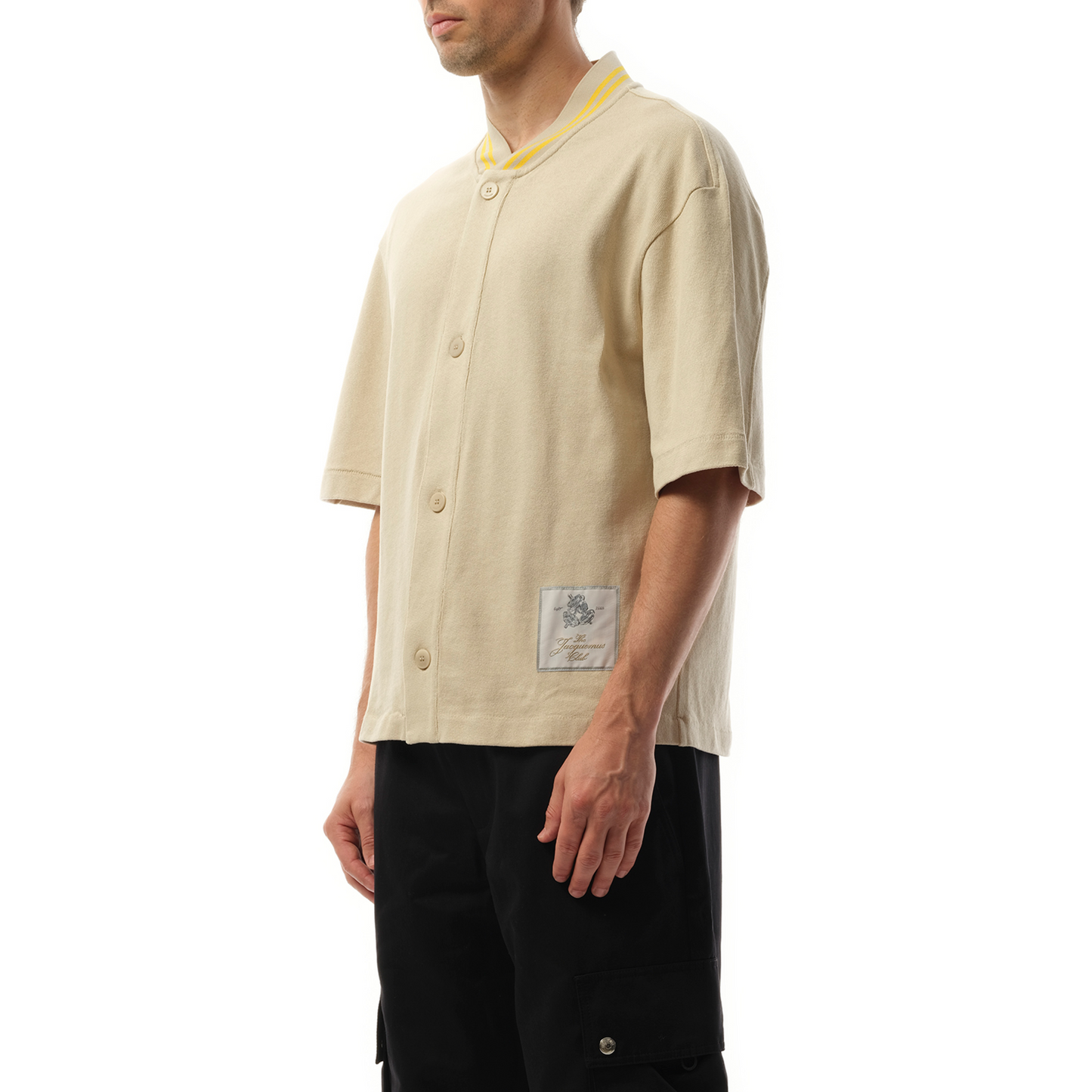 La Chemise Baseball Short Sleeve in Beige