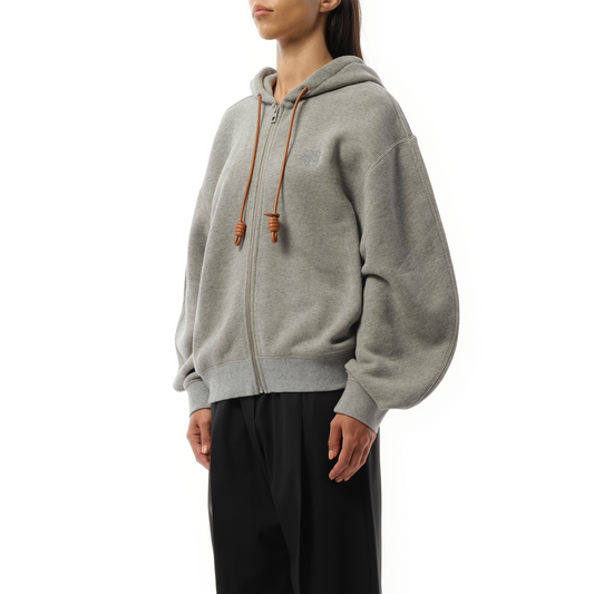 Flamenco Zip Hoodie in Grey Melange